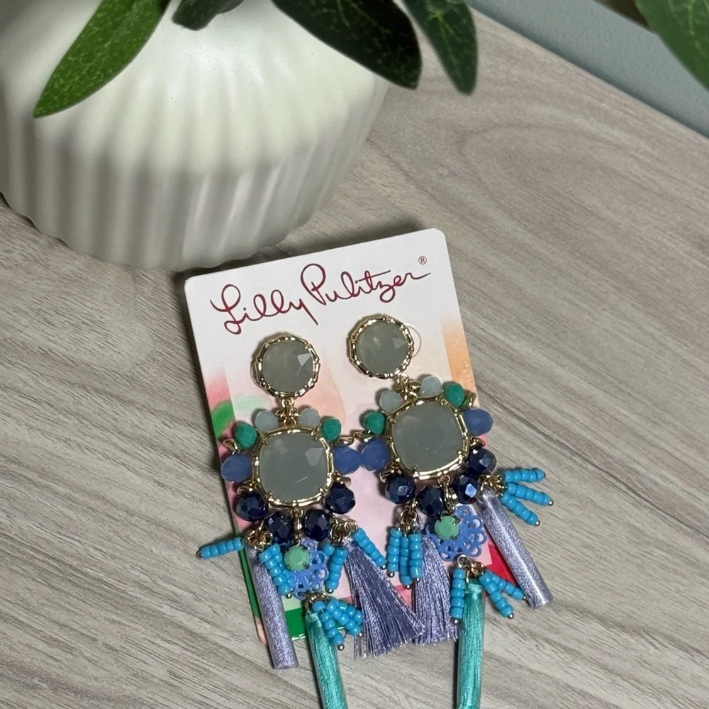 Lilly Pulitzer Blue Chandelier Earrings - Picture 4 of 5